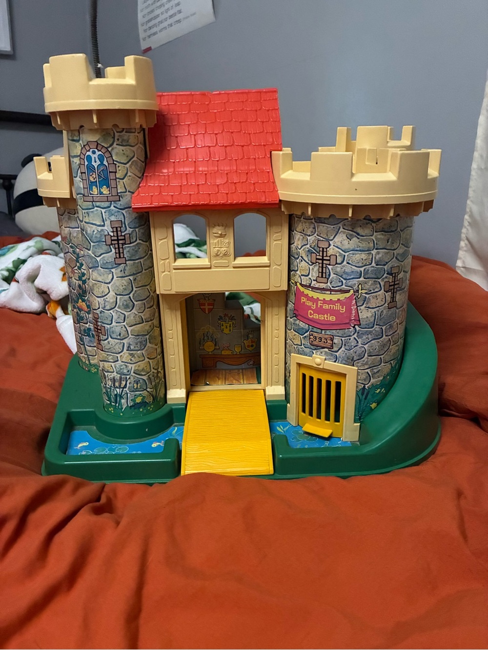Fisher-Price Play Family Castle - Red Roof, Yellow Ramp, Green Base